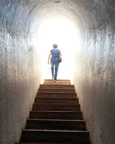 colonial staircase in Antigua Guatemala