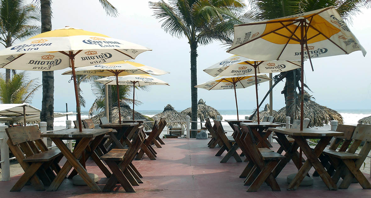 La Ola Betos tables on beach