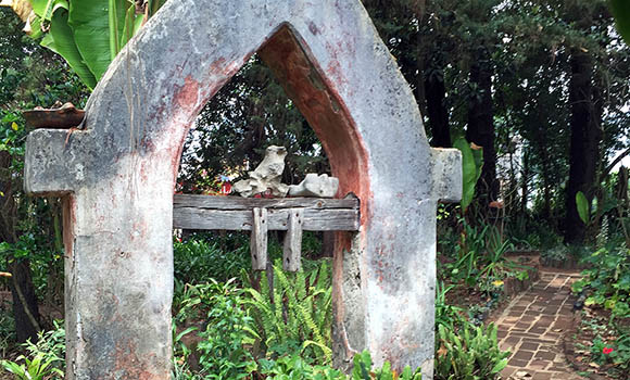 well in garden at casa na bolom