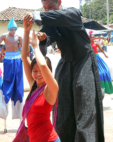 dancing at winter festival in perquin
