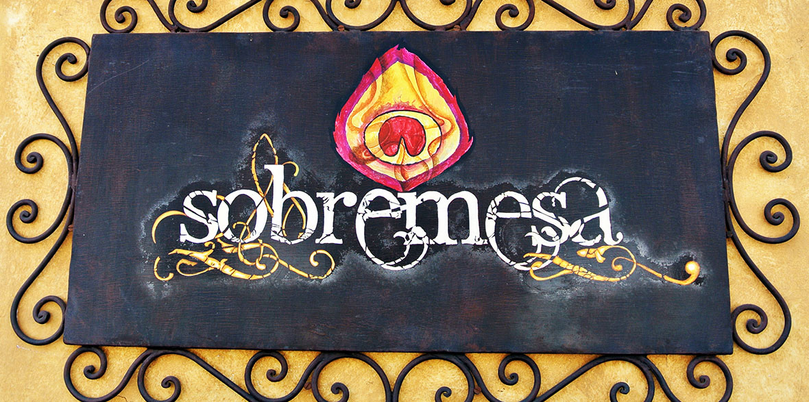sobremesa front sign